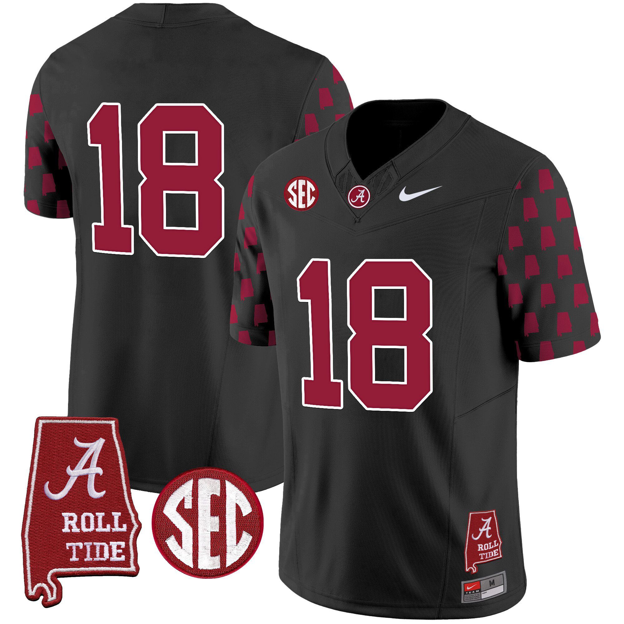 Men Alabama Crimson Tide #18 No Name Black Vapor Limited 2024 Nike NCAA Jersey